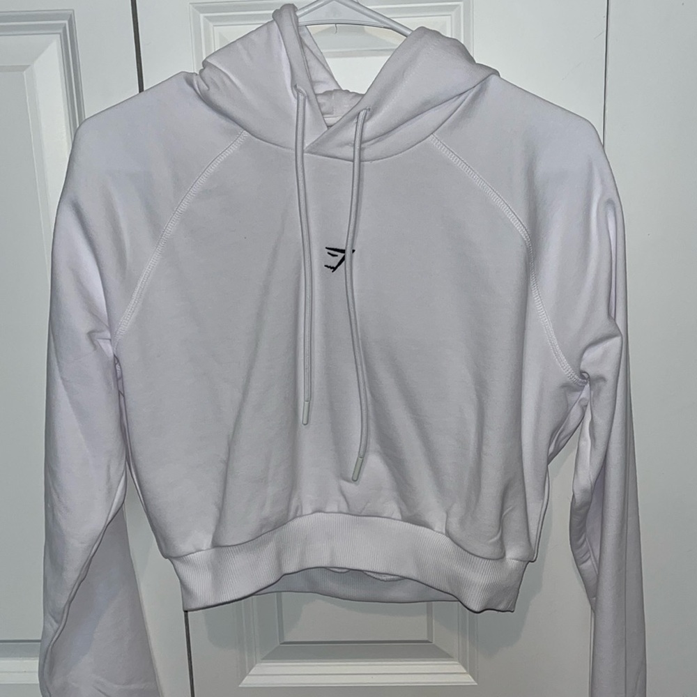 Gymshark Training Cropped Hoodie - White